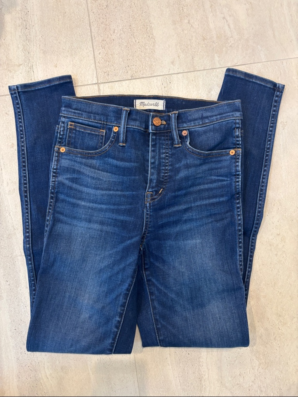 Madewell 10” High Rise Skinny Jeans Women’s 26T Tall Dark Wash Stretch Denim